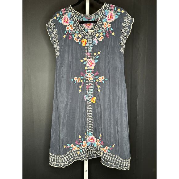 Johnny Was Keva Floral Embroidered Dress XS C 38320-4 - Picture 4 of 7